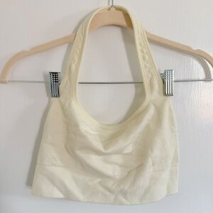 FABLETICS LIGHT YELLOW RIBBED LIGHT SUPPORT SPORTS BRA